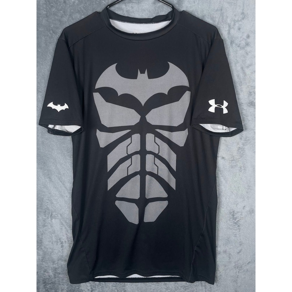 Under Armour Batman Alter Ego HeatGear Compression Shirt Mens 2XL Black Silver